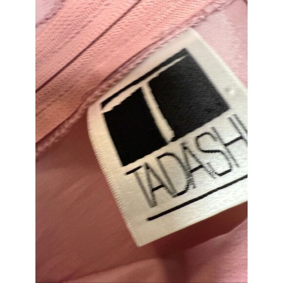 Tadashi Taffeta Mauve Ruched Satin Evening Formal Blouse Size 8 Made in USA - Picture 2 of 5